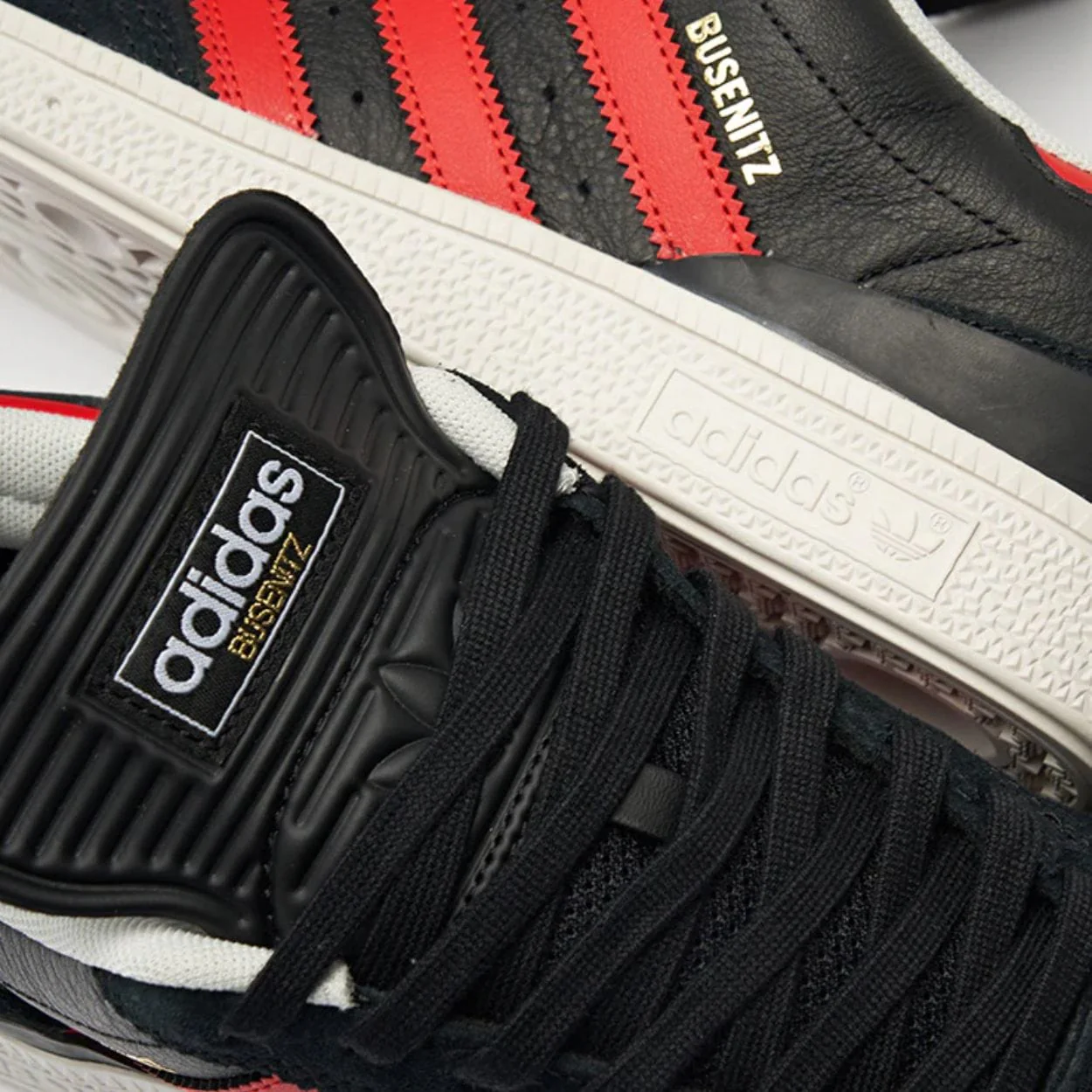 Adidas Skateboarding Busenitz Pro Skate Shoes | Black, Red & White - Image 5
