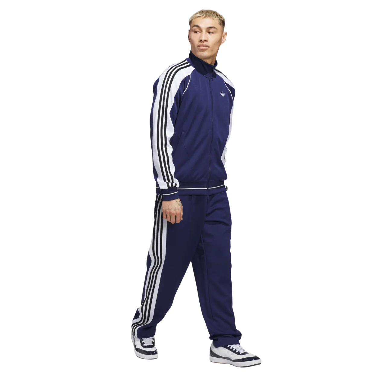 Adidas Skateboarding Tyshawn Track Jacket | Dark Blue, White & Black - Image 5