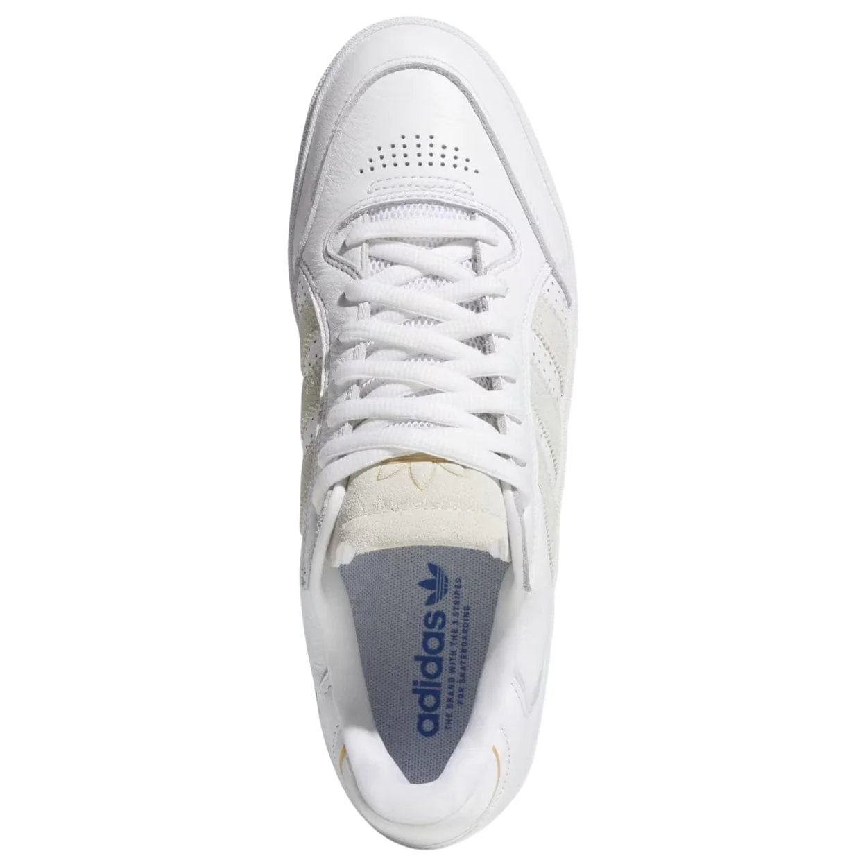 Adidas Tyshawn Low Leather Skate Shoes | Cloud White & Metallic - Image 5