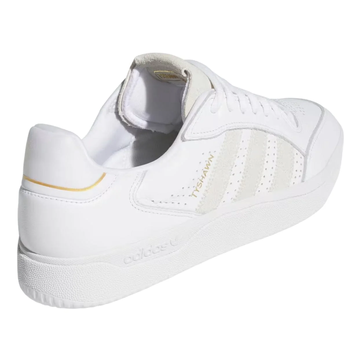 Adidas Tyshawn Low Leather Skate Shoes | Cloud White & Metallic - Image 7