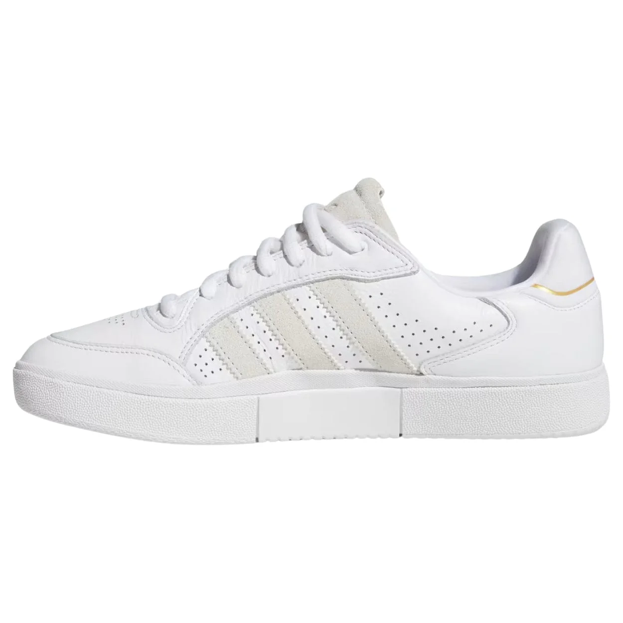 Adidas Tyshawn Low Leather Skate Shoes | Cloud White & Metallic - Image 8