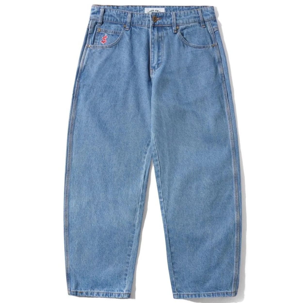 Cash Only Logo Baggy Denim Jeans | Washed Indigo - Image 2