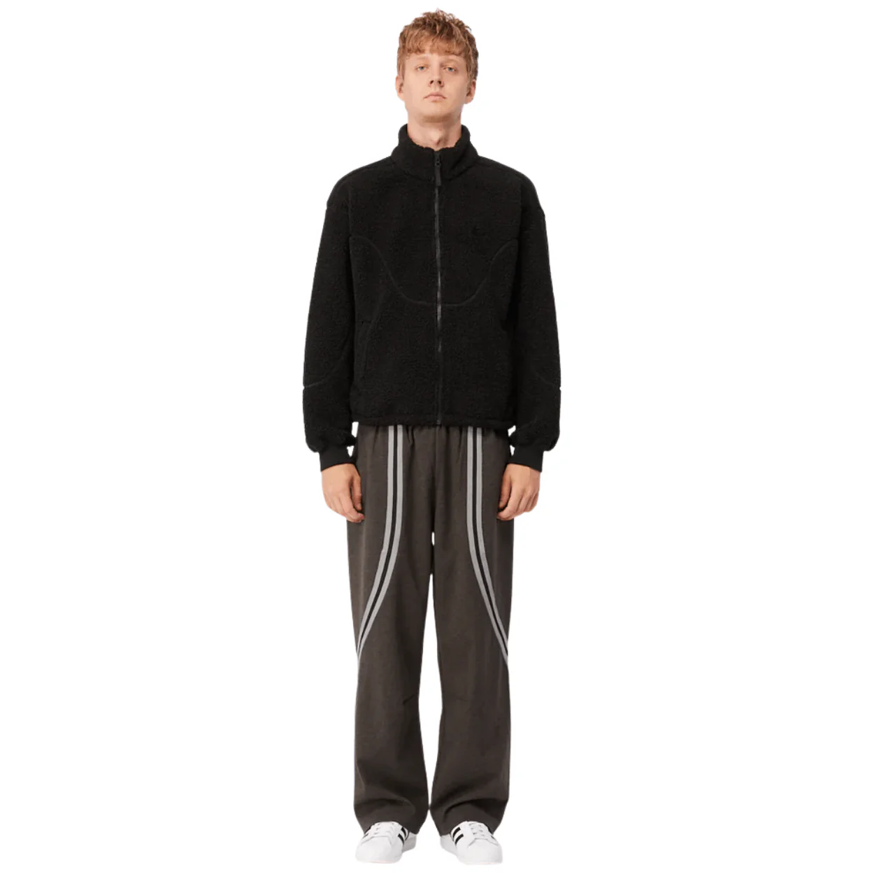 Dime MTL Polar Fleece Sherpa Zip | Black - Image 2