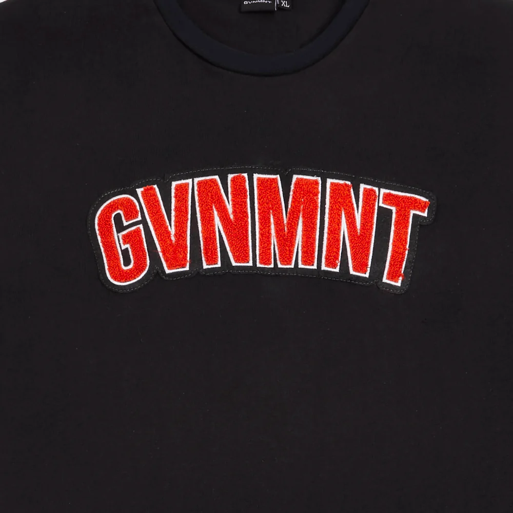 GVNMNT Clothing Co Chenille Varsity T-Shirt | Black - Image 3