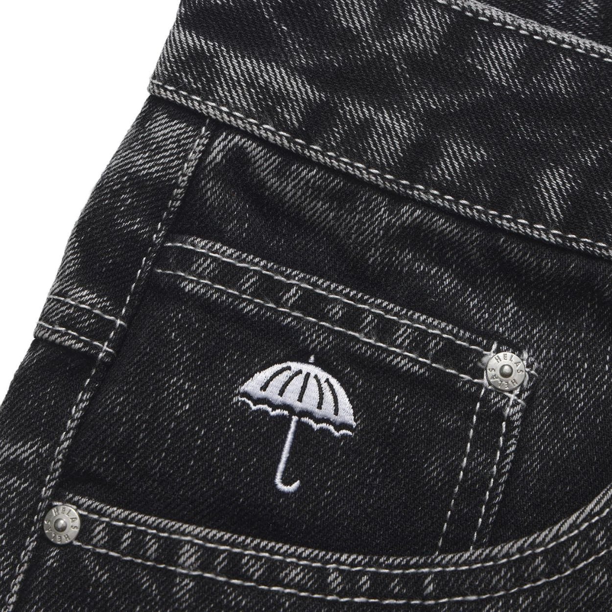 Helas Dieu Grec Jean Shorts | Washed Black - Image 3
