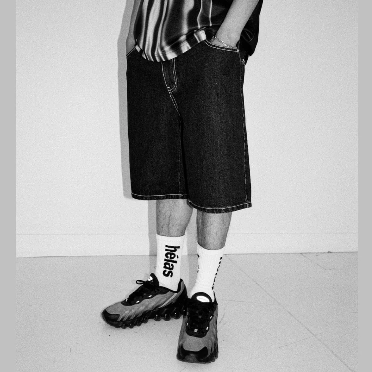 Helas Dieu Grec Jean Shorts | Washed Black - Image 6