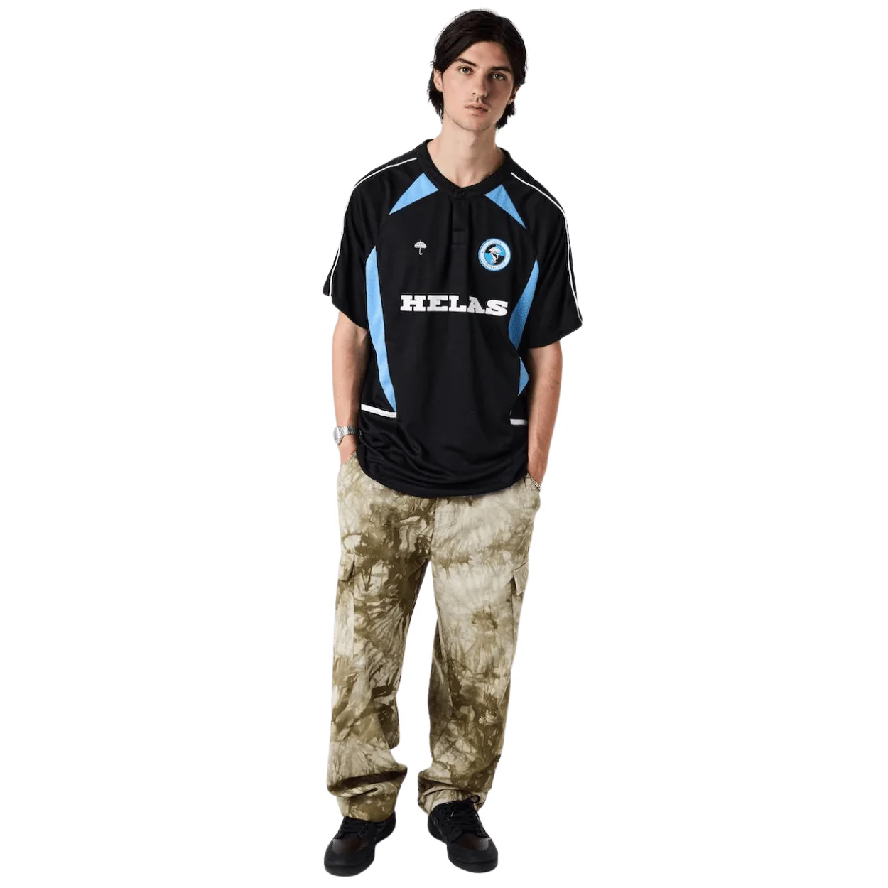 Helas Dolphin Football Jersey Shirt | Black & Blue - Image 5