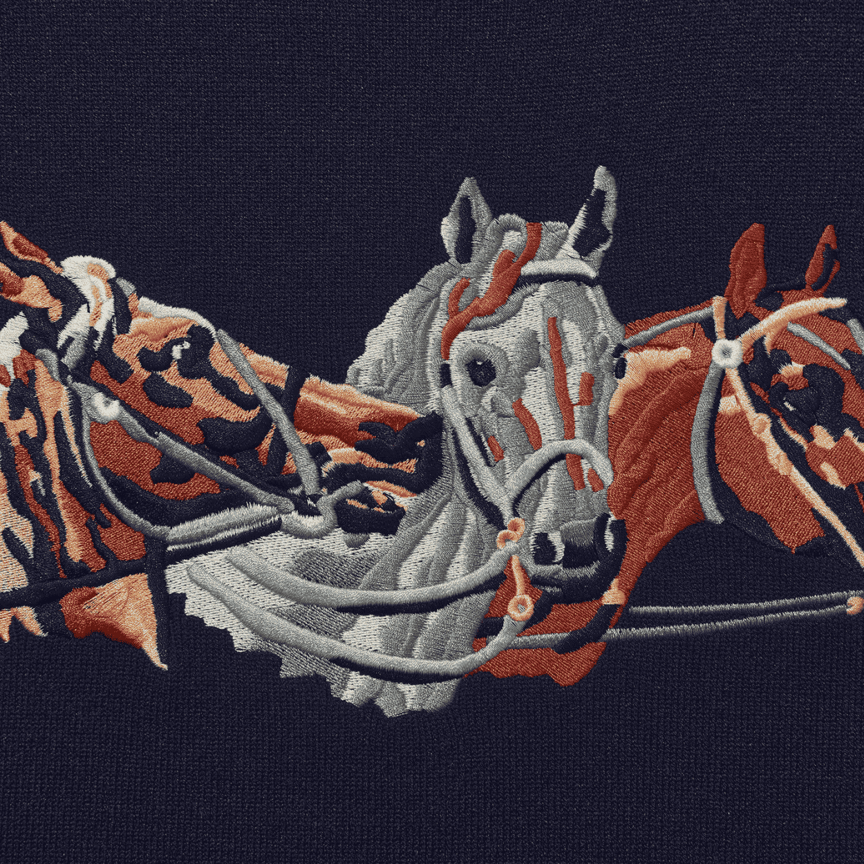 Helas Horses Knit Crewneck | Navy Blue - Image 4
