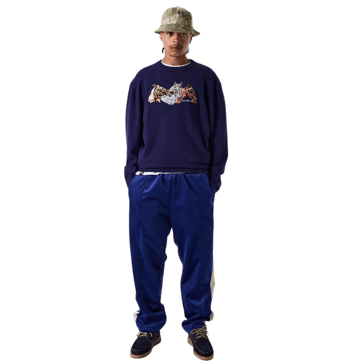 Helas Horses Knit Crewneck | Navy Blue - Image 5