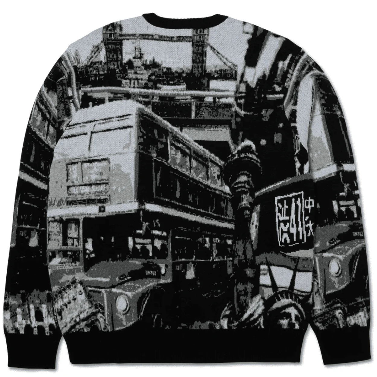 HUF Worldwide Commuter Crewneck Sweater | Black - Image 3
