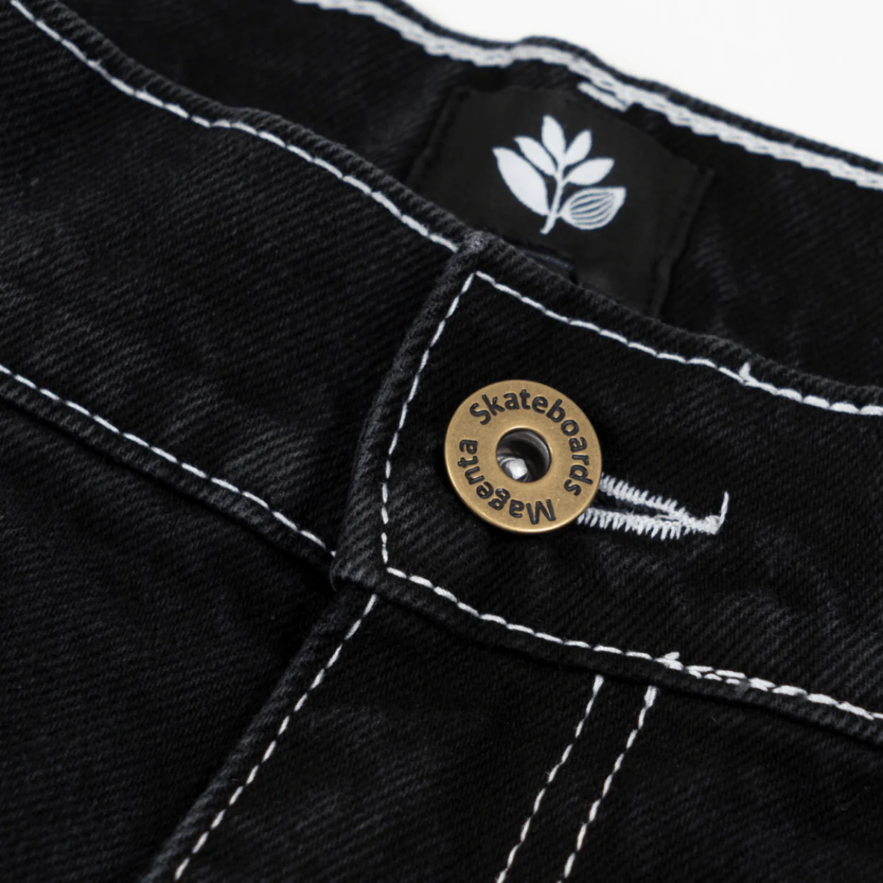 Magenta Skateboard OG Denim Long Shorts | Black - Image 4