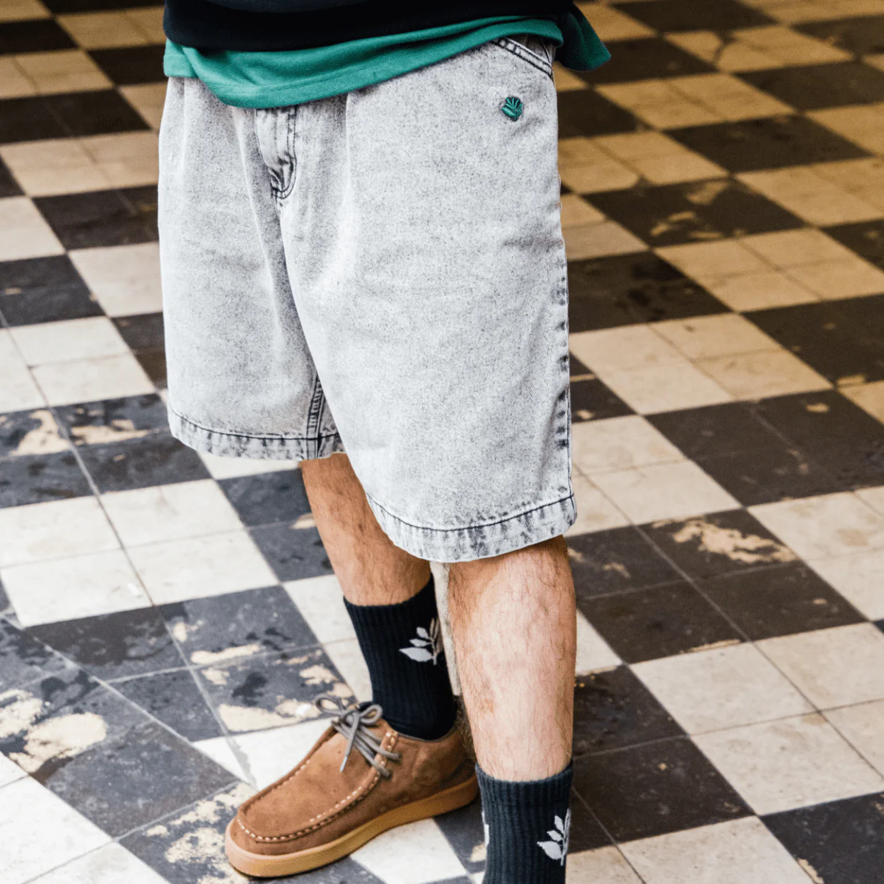 Magenta Skateboards OG Denim Long Shorts | Acid - Image 7