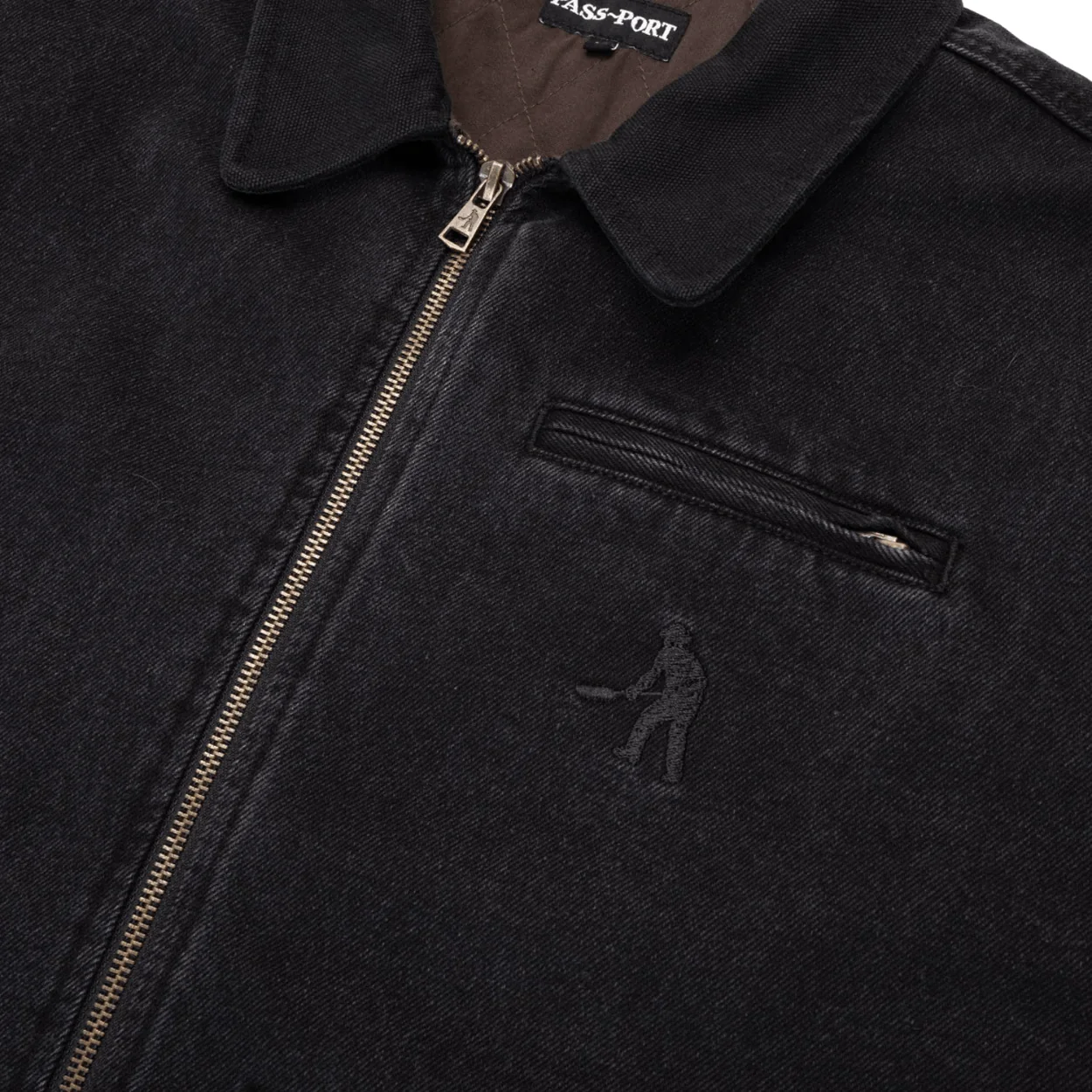 Pass~Port Recycled Demim Packers Jacket | Washed Black - Image 4