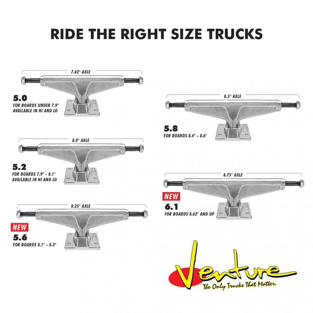 Venture V Hollow Low Polished Skateboard Trucks | Silver - Image 5