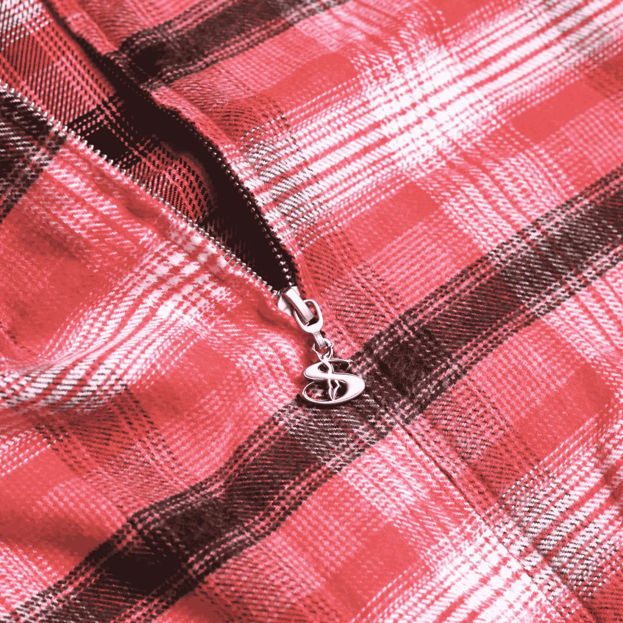 Yardsale Tartan Full Zip Hoodie | Red - Image 3